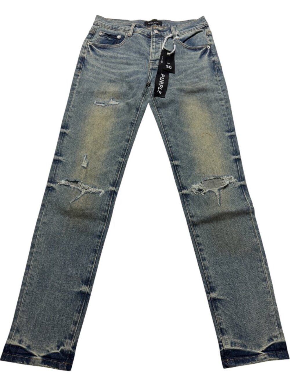 NWT Purple Brand P001 Slit Knee Distressed Skinny Jeans Size 30 Streetwear New
